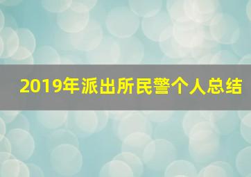 2019年派出所民警个人总结