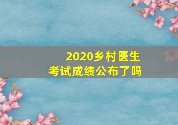 2020乡村医生考试成绩公布了吗