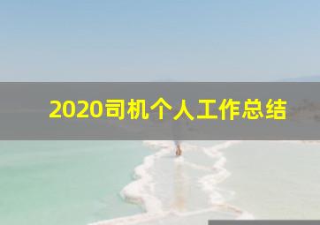 2020司机个人工作总结