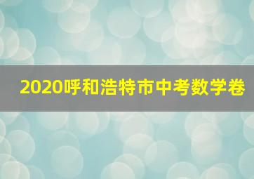 2020呼和浩特市中考数学卷