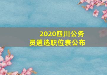 2020四川公务员遴选职位表公布