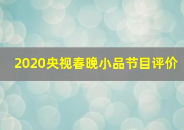 2020央视春晚小品节目评价