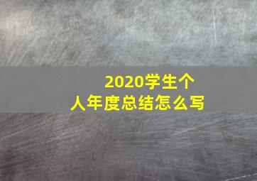 2020学生个人年度总结怎么写