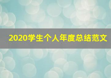 2020学生个人年度总结范文