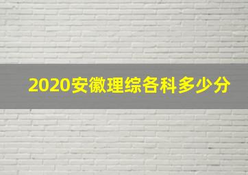 2020安徽理综各科多少分