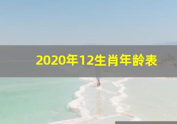 2020年12生肖年龄表