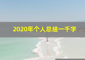 2020年个人总结一千字