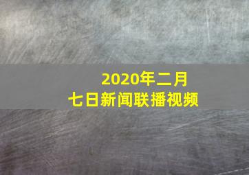 2020年二月七日新闻联播视频