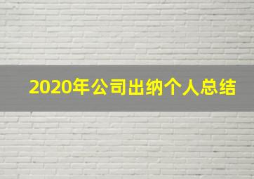 2020年公司出纳个人总结