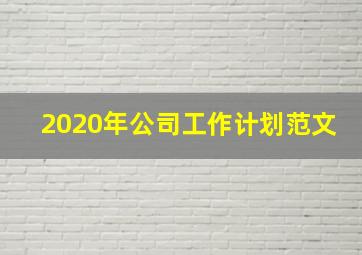 2020年公司工作计划范文