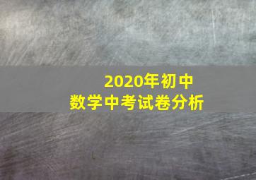 2020年初中数学中考试卷分析