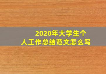 2020年大学生个人工作总结范文怎么写