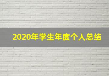 2020年学生年度个人总结