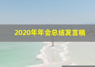 2020年年会总结发言稿