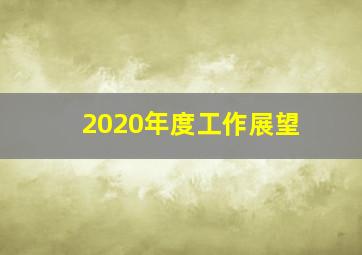 2020年度工作展望