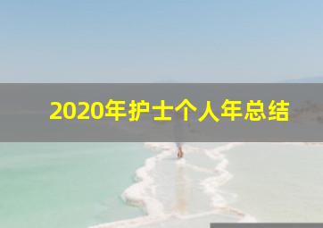 2020年护士个人年总结