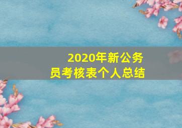 2020年新公务员考核表个人总结