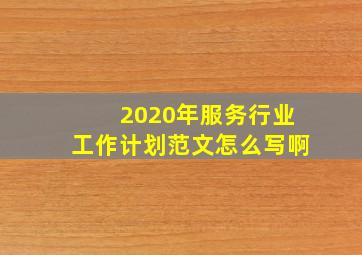 2020年服务行业工作计划范文怎么写啊