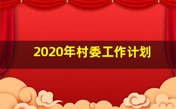 2020年村委工作计划