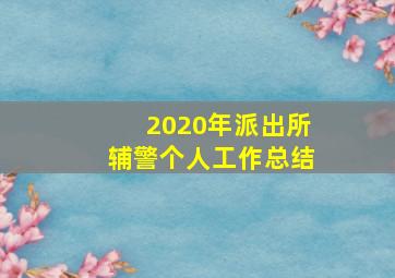 2020年派出所辅警个人工作总结