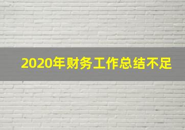 2020年财务工作总结不足