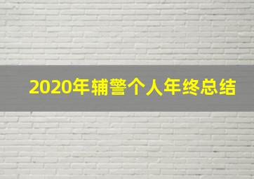 2020年辅警个人年终总结