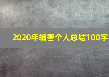 2020年辅警个人总结100字