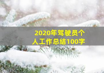 2020年驾驶员个人工作总结100字