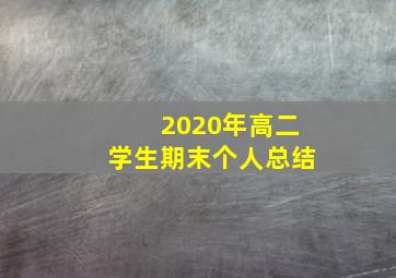 2020年高二学生期末个人总结