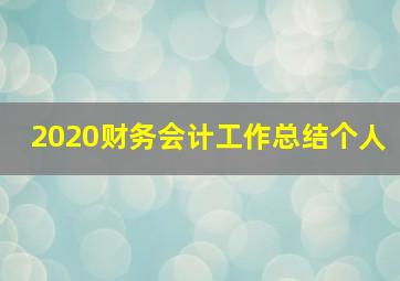 2020财务会计工作总结个人