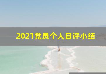 2021党员个人自评小结