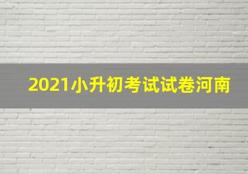 2021小升初考试试卷河南