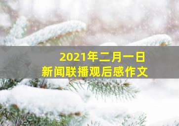 2021年二月一日新闻联播观后感作文