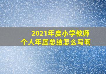 2021年度小学教师个人年度总结怎么写啊