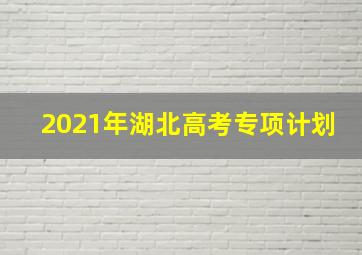 2021年湖北高考专项计划