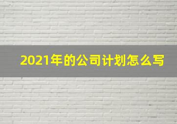 2021年的公司计划怎么写