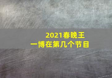 2021春晚王一博在第几个节目