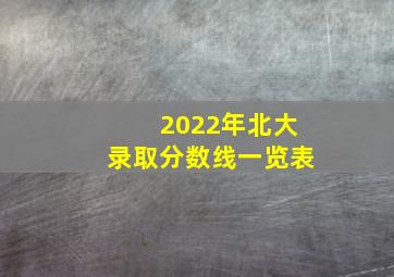 2022年北大录取分数线一览表