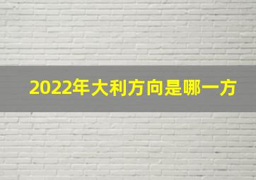 2022年大利方向是哪一方