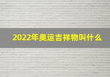 2022年奥运吉祥物叫什么