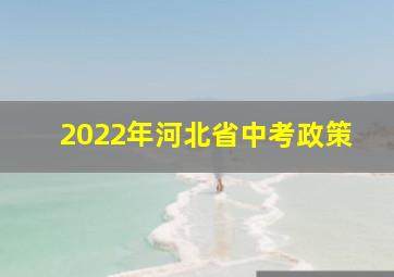 2022年河北省中考政策