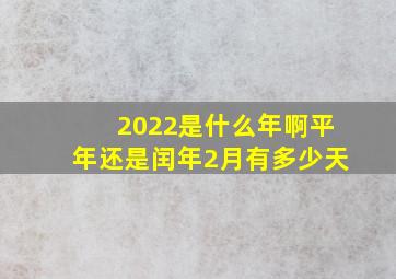 2022是什么年啊平年还是闰年2月有多少天