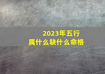 2023年五行属什么缺什么命格