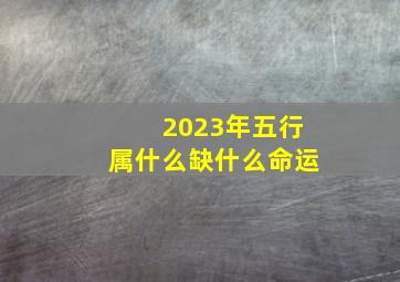 2023年五行属什么缺什么命运