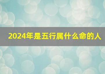 2024年是五行属什么命的人