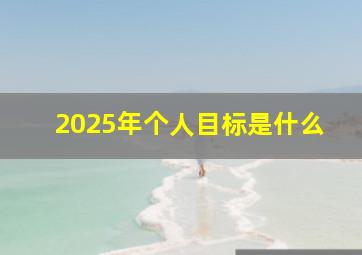 2025年个人目标是什么