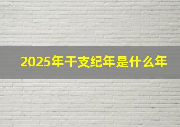 2025年干支纪年是什么年