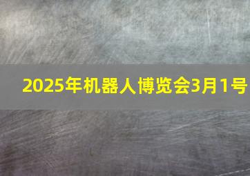 2025年机器人博览会3月1号