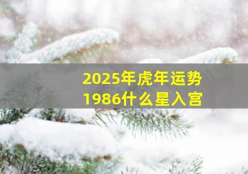 2025年虎年运势1986什么星入宫