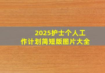 2025护士个人工作计划简短版图片大全